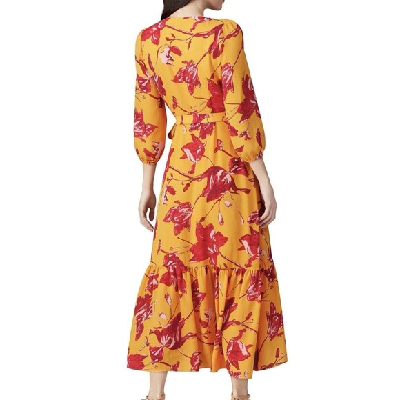 COLOR ME COURTNEY Eleanor Colorful Romantic Feminine Wrap Dress Floral M - Picture 3 of 9